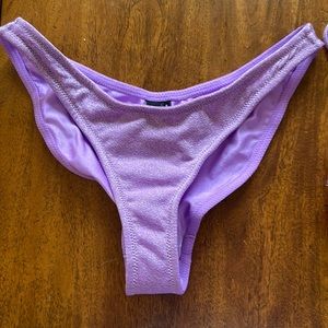 Purple Sparkly Triangl bikini. Maia cut and normal cut bottoms.